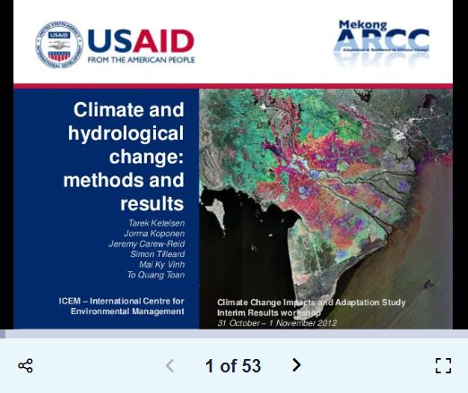 Mekong ARCC Climate Change and Hydrology Modeling Methods and Results
