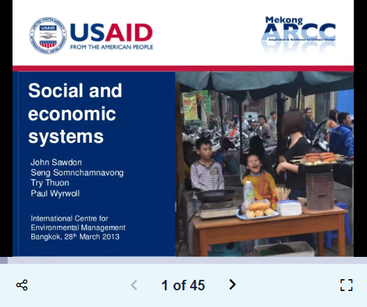 Mekong ARCC – Final workshop – Socio-Economic Study