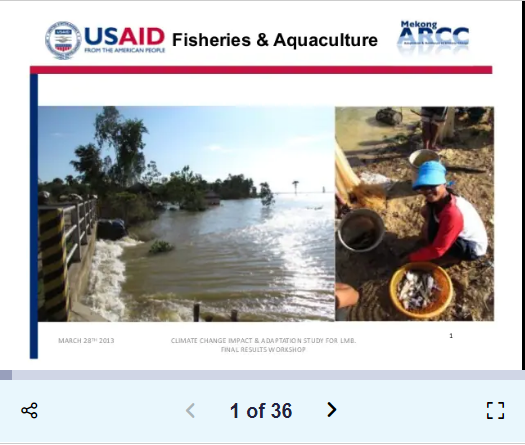 Mekong ARCC – Final Workshop – Fisheries Study