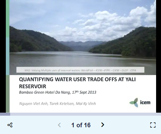 Quantifying Water User Trade Offs at Yali Reservoir, Vietnam