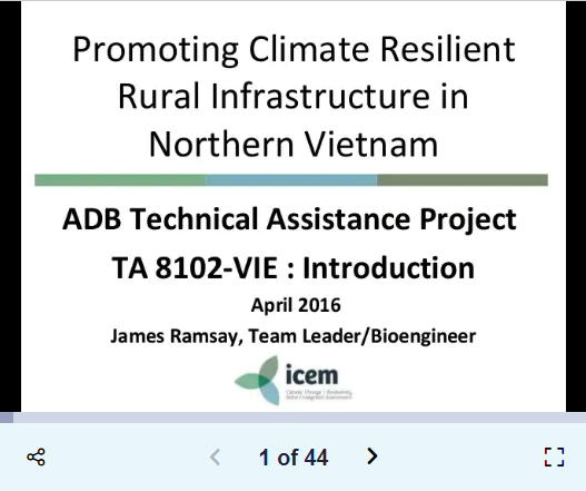 Update 2016: Promoting Climate Resilient Rural Infrastructure in Northern Vietnam