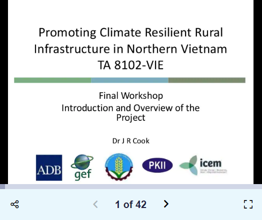 Promoting climate resilient rural infrastructure in Northern Vietnam: Final workshop – Introduction and overview of the project