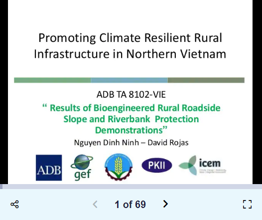 Promoting climate resilient rural infrastructure in Northern Vietnam: Final workshop – Results of bioengineered rural roadside slope and riverbank protection demonstrations