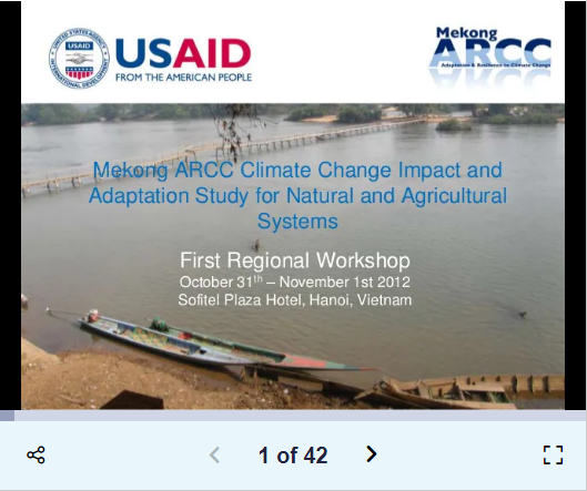 Overview of Mekong ARCC Climate Change Impact and Adaptation Study for the Lower Mekong Basin (LMB)