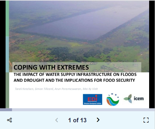 Coping with Extremes The impact of Water Supply Infrastructure on floods and drought and the implications for food security
